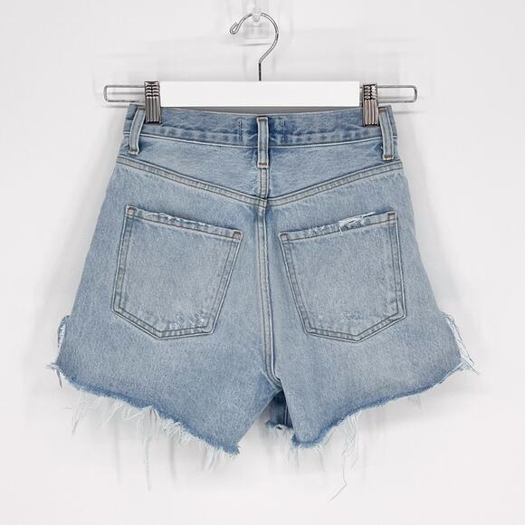 AGOLDE Dee Cut Off Denim Shorts Women’s 23 Jinx High Rise Frayed Hem - Picture 5 of 5